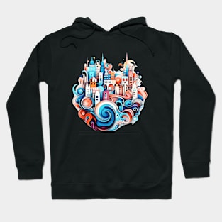 Modern City Urbain Skylines Cityscape Creativity Hoodie